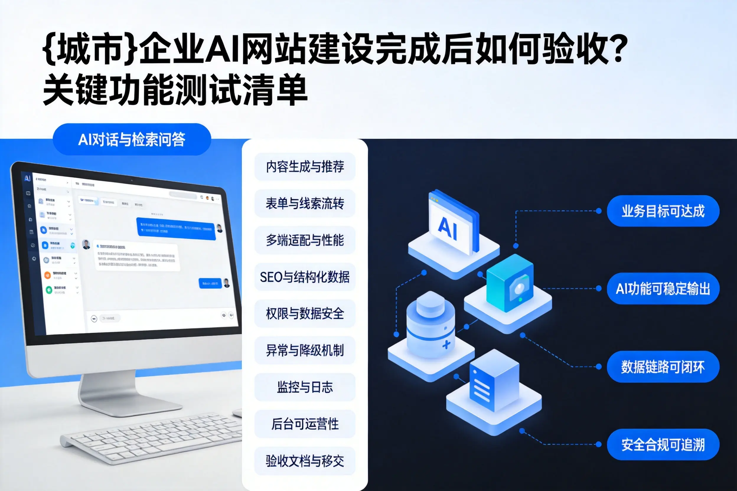 滨州企业AI网站建设完成后如何验收？关键功能测试清单