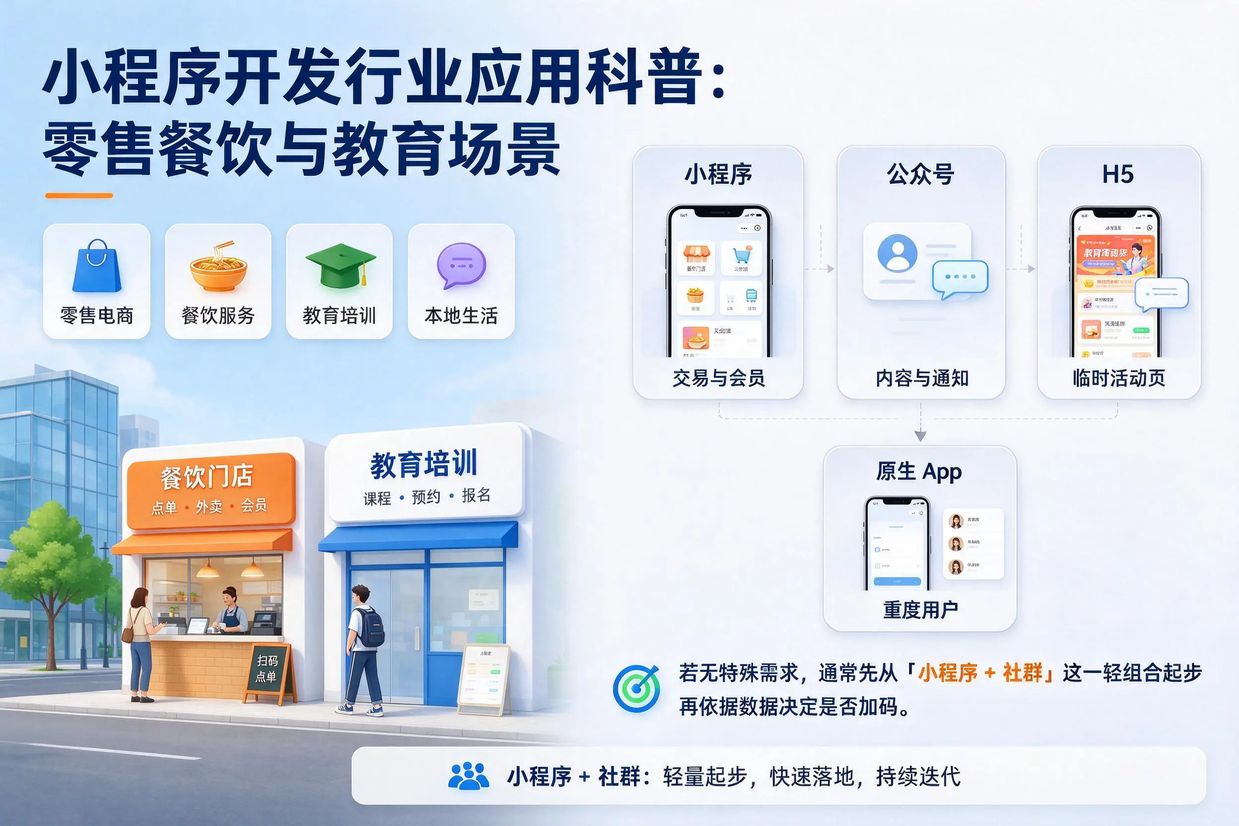 滨州小程序开发行业应用科普：零售餐饮与教育场景