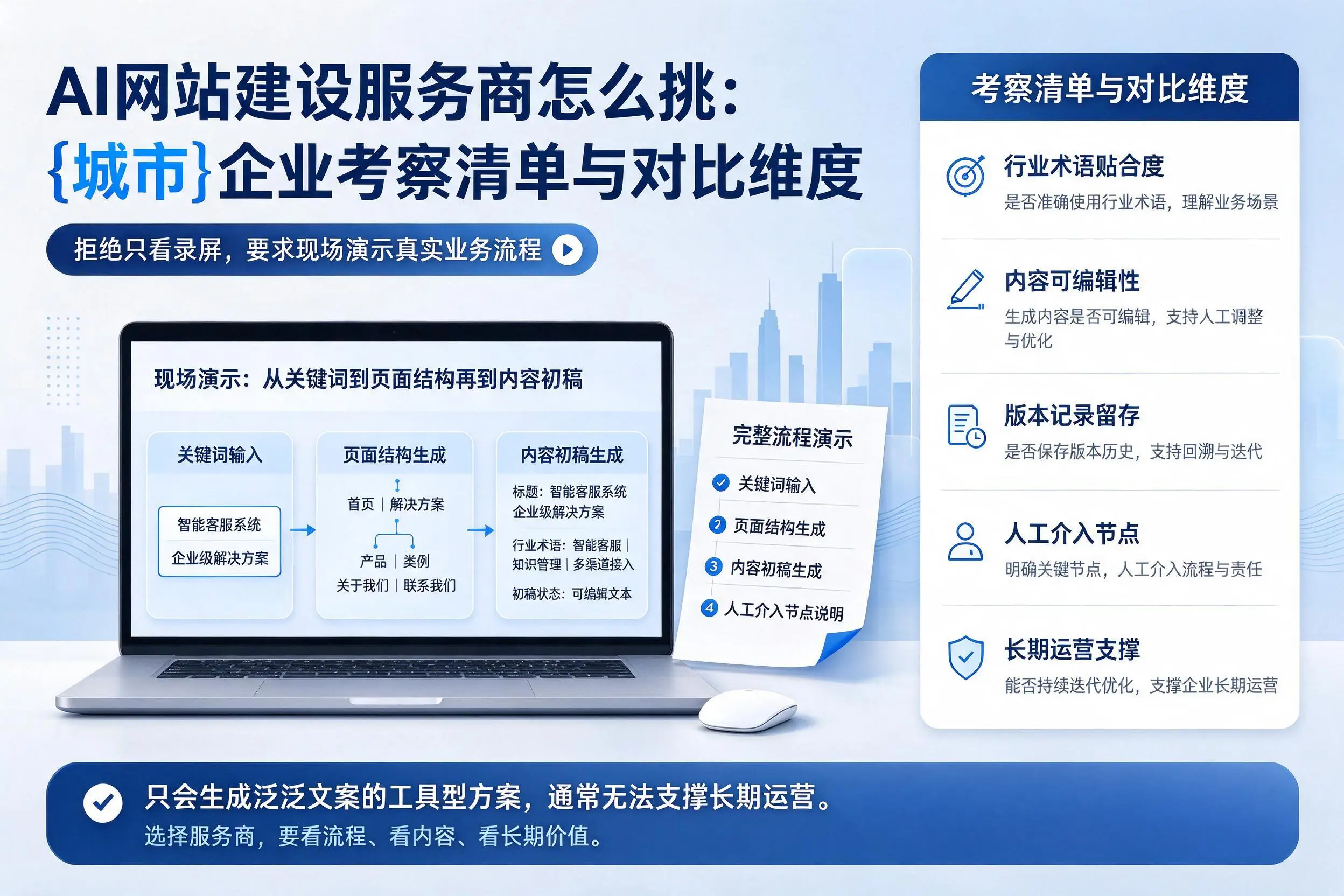 AI网站建设服务商怎么挑：滨州企业考察清单与对比维度