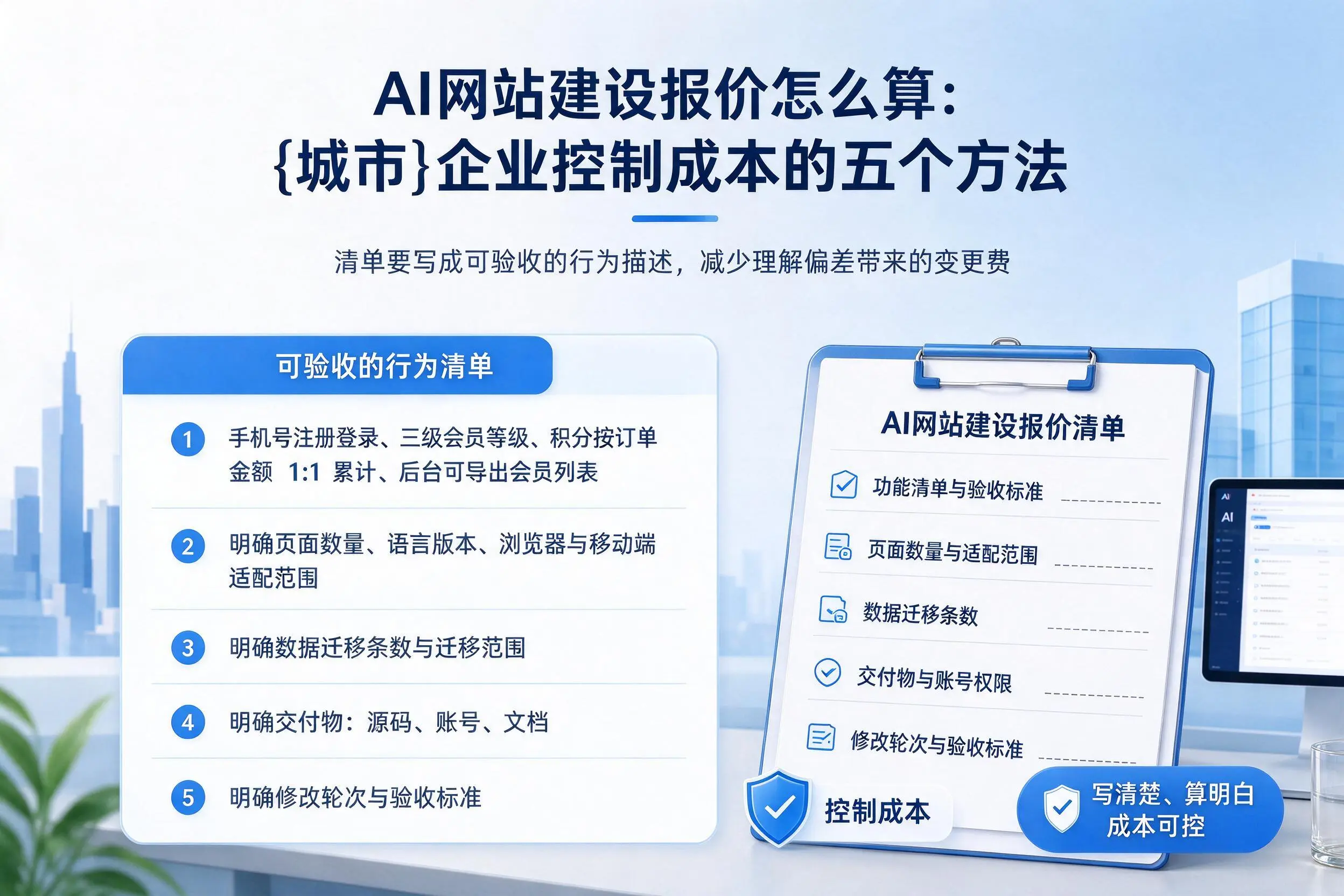 AI网站建设报价怎么算:滨州企业控制成本的五个方法